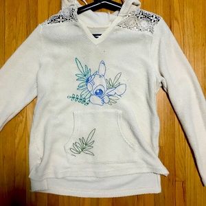 Disney Embroidered Stitch woven Cotten hoodie